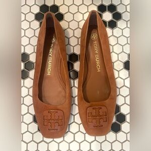 Tory Burch Georgia Suede Ballet Flats with Logo